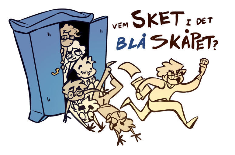 Vem Sket i det Blå Skåpet? Party game cover